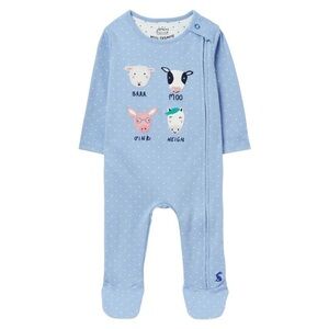 Joules Baby Zip Footed Pajamas with Animal Embroidery 6-9M